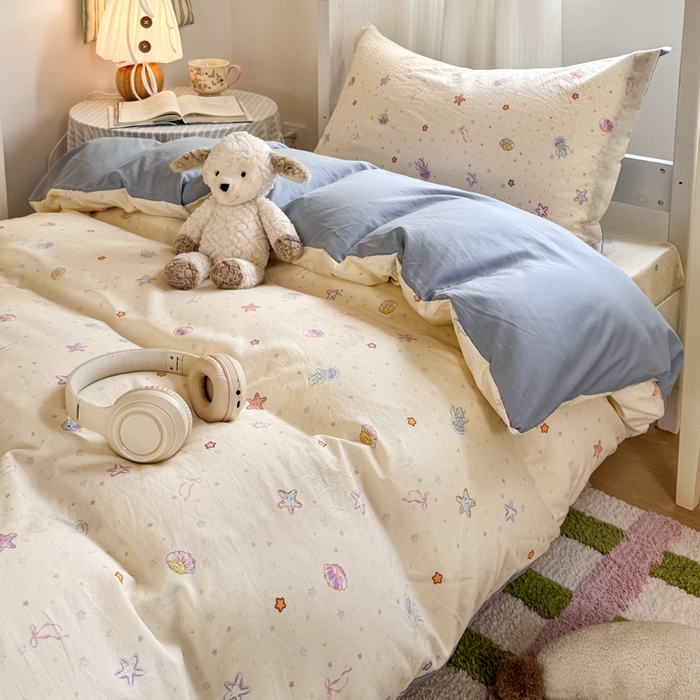 91家纺网 家纺一手货源 找家纺 禧缘家纺（原梦想家） 2026新款仿棉学生三件套云感棉 梦幻海洋