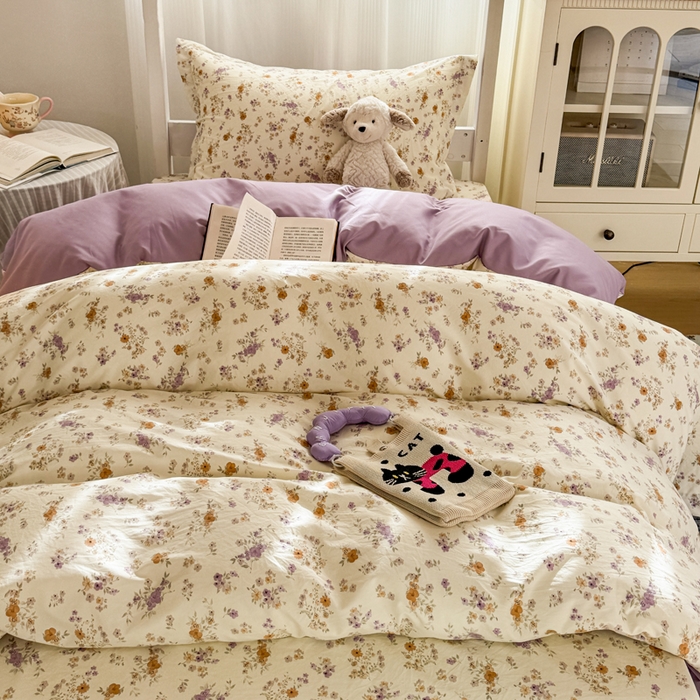 91家纺网 家纺一手货源 找家纺 禧缘家纺（原梦想家） 2026新款仿棉学生三件套云感棉 木槿花开