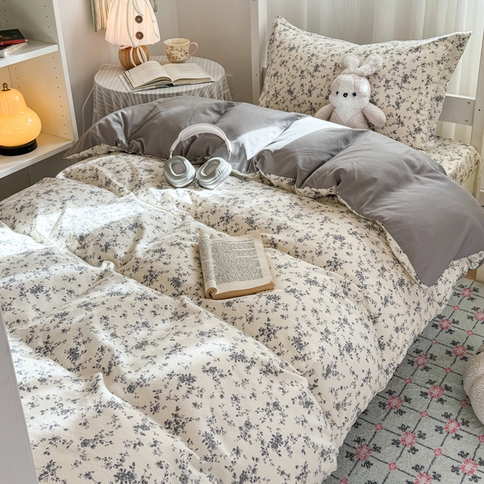 91家纺网 家纺一手货源 找家纺 禧缘家纺（原梦想家） 2026新款仿棉学生三件套云感棉 栀子花信