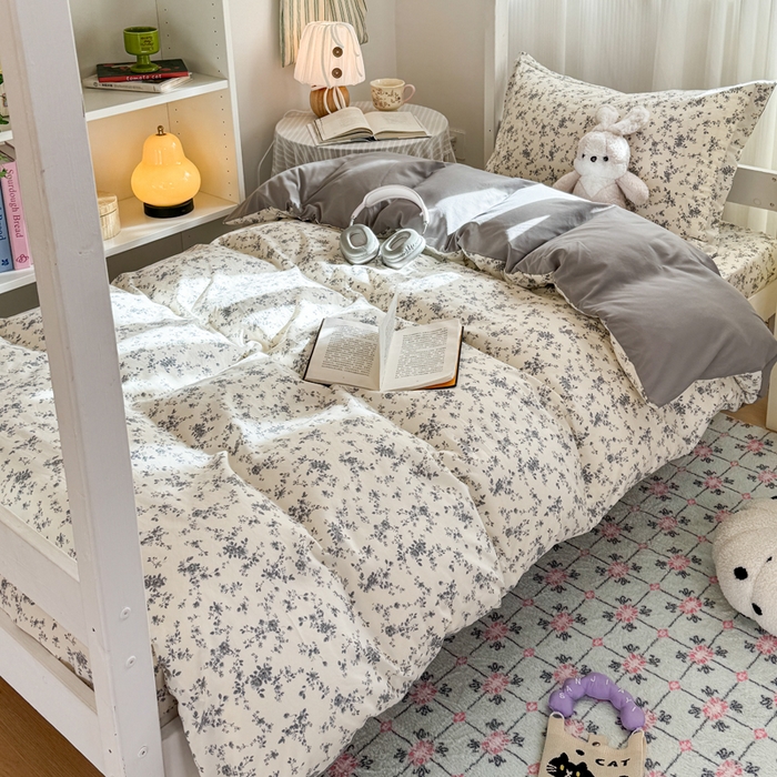 91家纺网 家纺一手货源 找家纺 禧缘家纺（原梦想家） 2026新款仿棉学生三件套云感棉 栀子花信