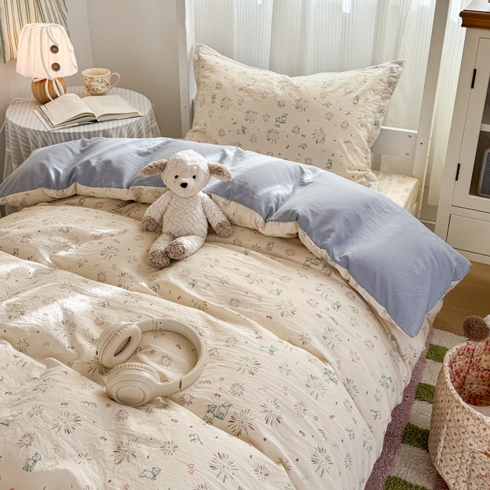 91家纺网 家纺一手货源 找家纺 禧缘家纺（原梦想家） 2026新款仿棉学生三件套云感棉 人间烟花