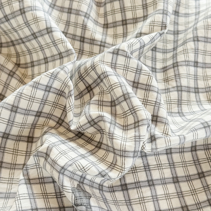 91家纺网 家纺一手货源 找家纺 禧缘家纺（原梦想家） 2026新款仿棉学生三件套云感棉 灰格星星