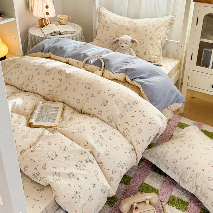 91家纺网 家纺一手货源 找家纺 禧缘家纺（原梦想家） 2026新款仿棉学生三件套云感棉 人间烟花