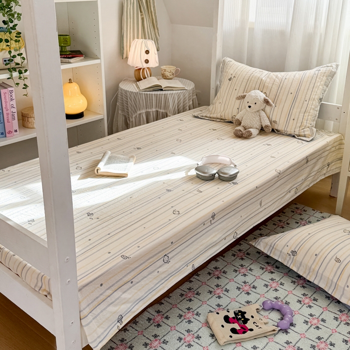 91家纺网 家纺一手货源 找家纺 禧缘家纺（原梦想家） 2026新款仿棉学生三件套云感棉 素描小鱼