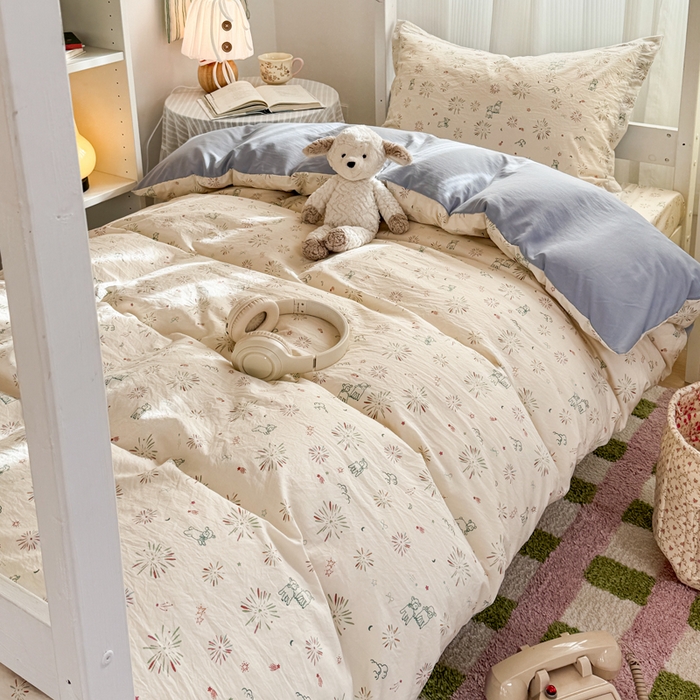 91家纺网 家纺一手货源 找家纺 禧缘家纺（原梦想家） 2026新款仿棉学生三件套云感棉 人间烟花