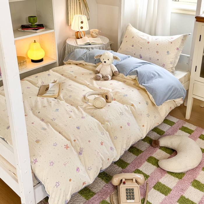 91家纺网 家纺一手货源 找家纺 禧缘家纺（原梦想家） 2026新款仿棉学生三件套云感棉 梦幻海洋