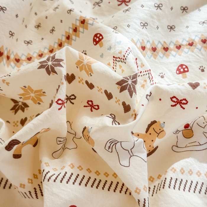 91家纺网 家纺一手货源 找家纺 禧缘家纺（原梦想家） 2026新款仿棉学生三件套云感棉 木马乐园