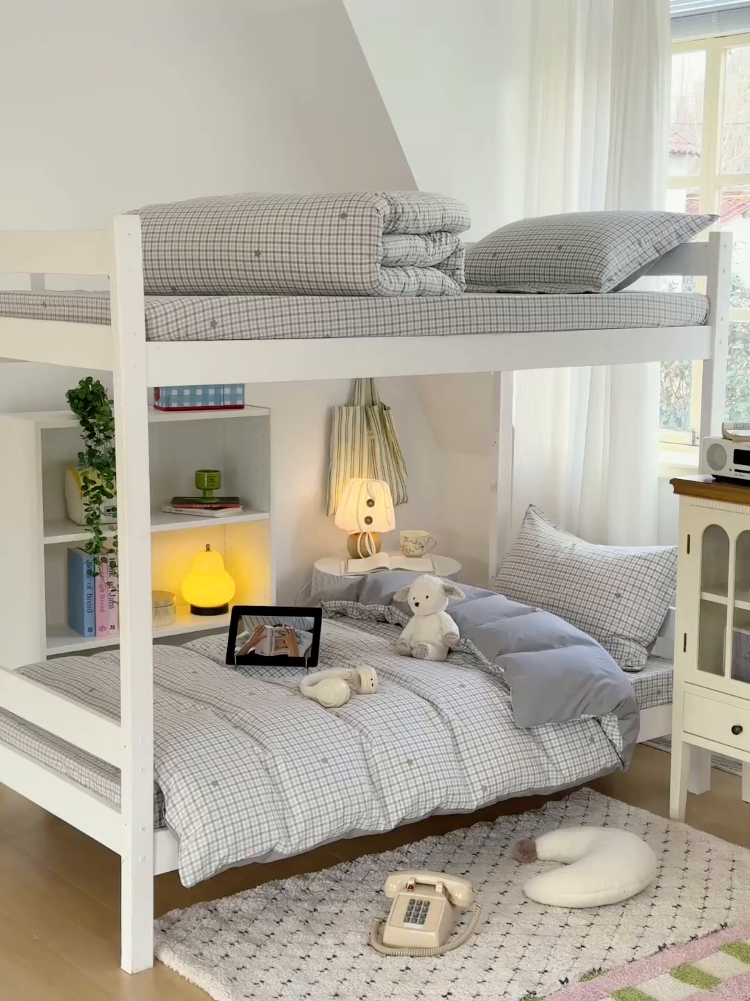 91家纺网 家纺一手货源 找家纺 禧缘家纺（原梦想家） 2026新款仿棉学生三件套云感棉 灰格星星