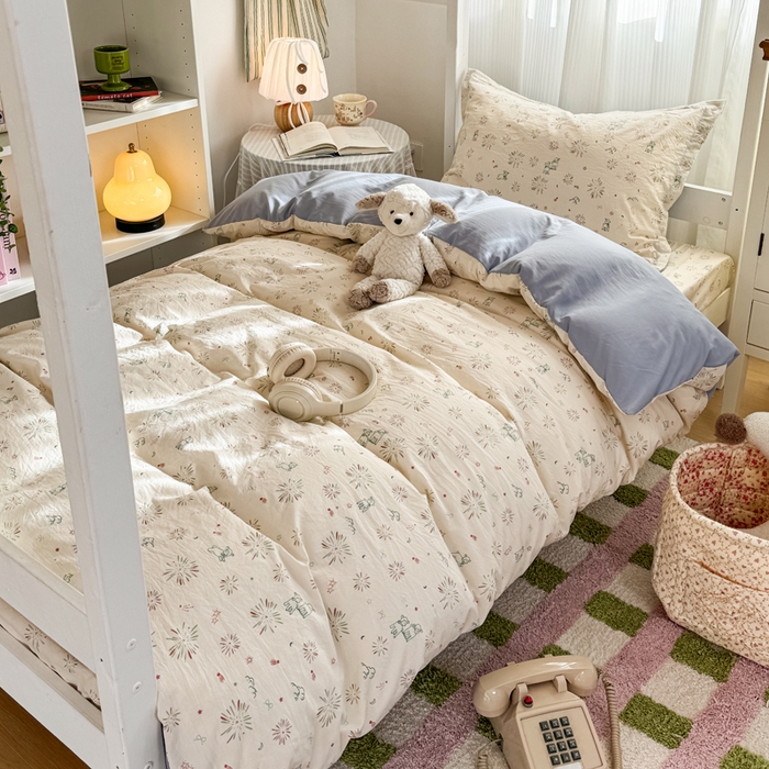 91家纺网 家纺一手货源 找家纺 禧缘家纺（原梦想家） 2026新款仿棉学生三件套云感棉 人间烟花