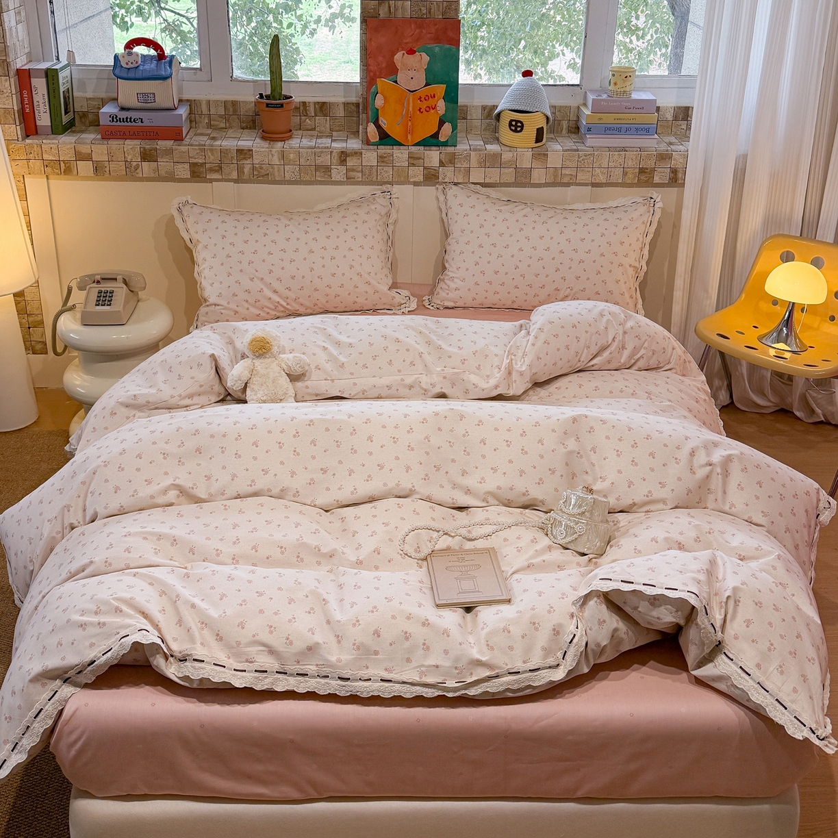 91家纺网 家纺一手货源 找家纺 欣宜家纺 2025新款母婴级儿童乳胶凉席空调席 黄格小兔