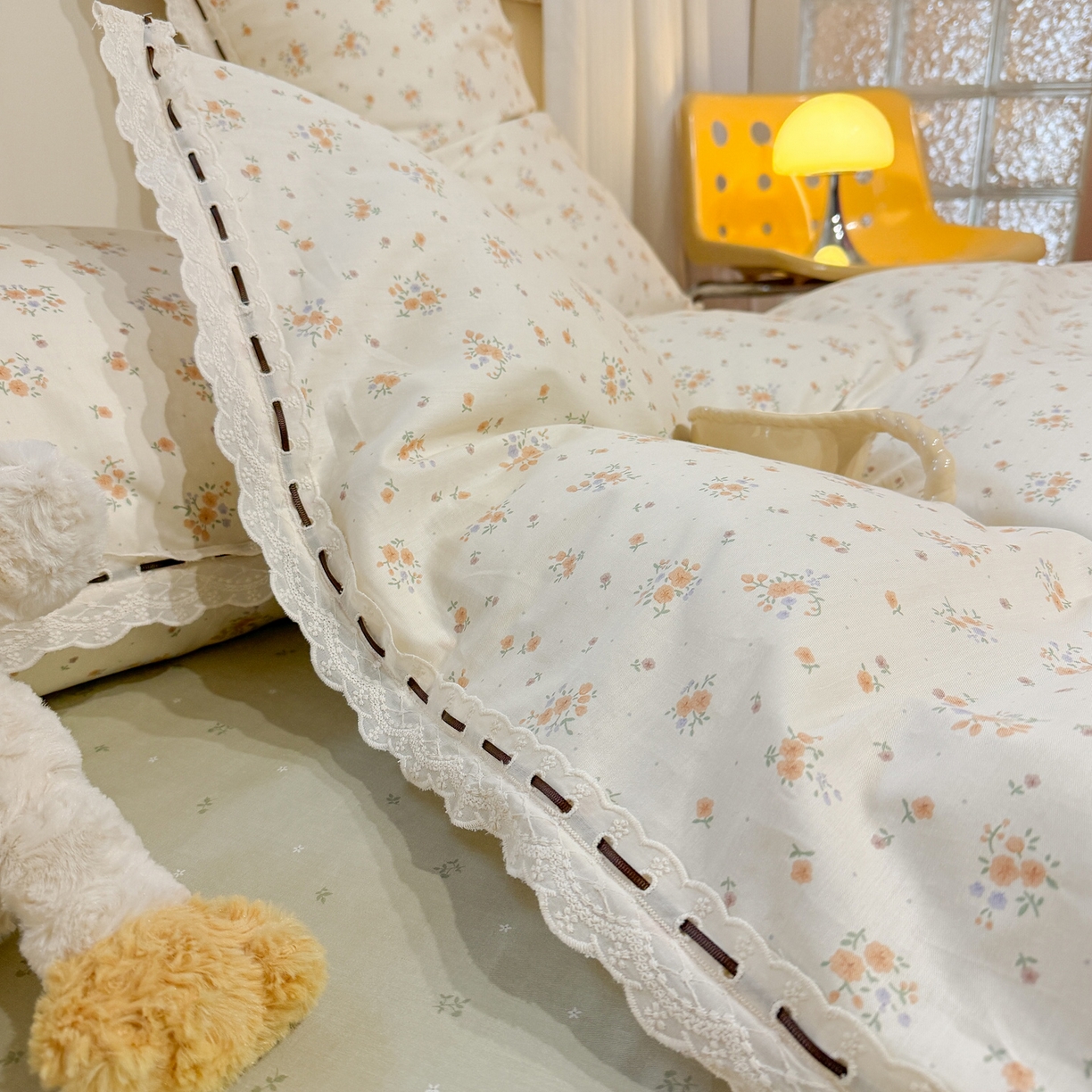 91家纺网 家纺一手货源 找家纺 欣宜家纺 2026新款全棉纯棉法式小清新复古碎花四件套 芙兰