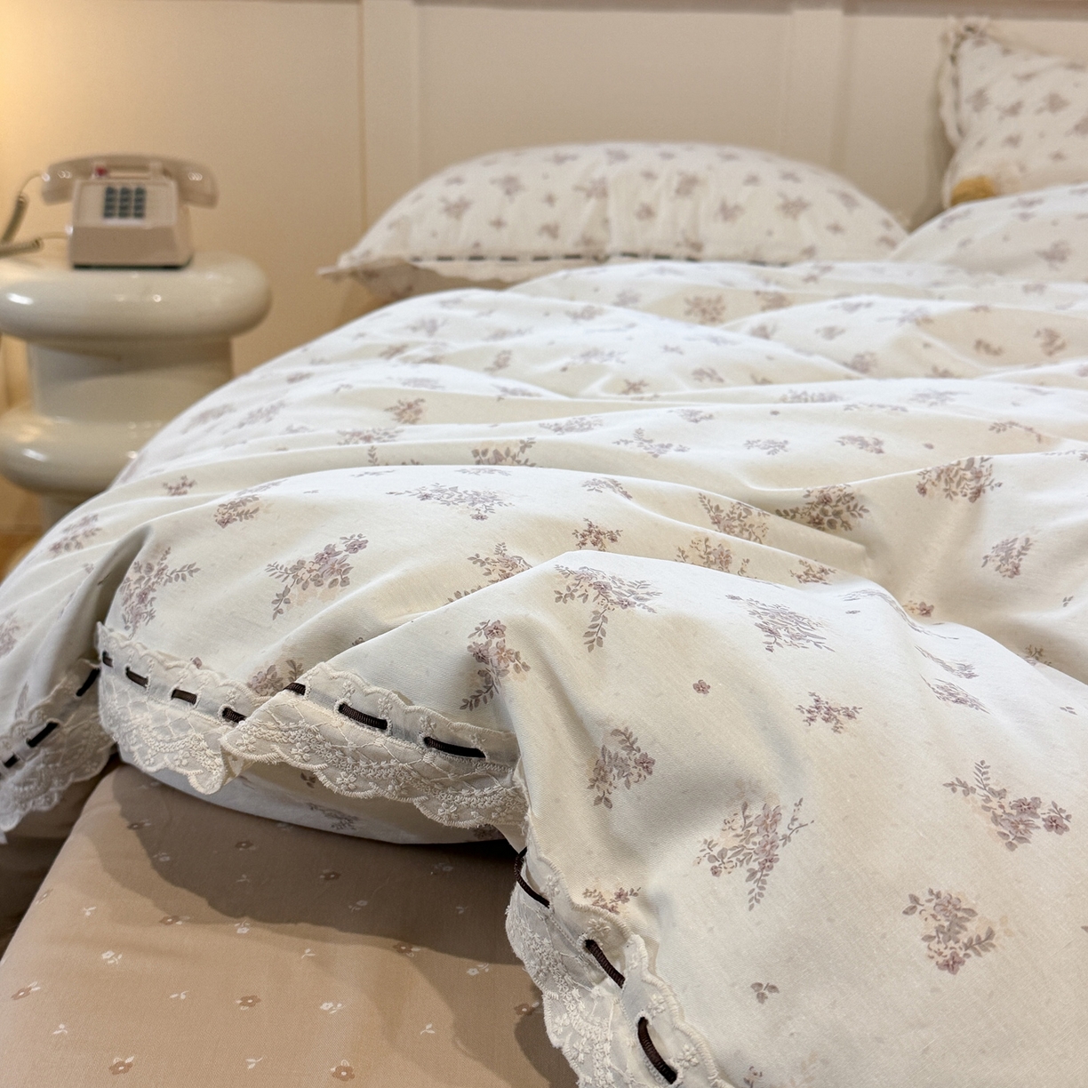 91家纺网 家纺一手货源 找家纺 欣宜家纺 2026新款全棉纯棉法式小清新复古碎花四件套 夜茉莉