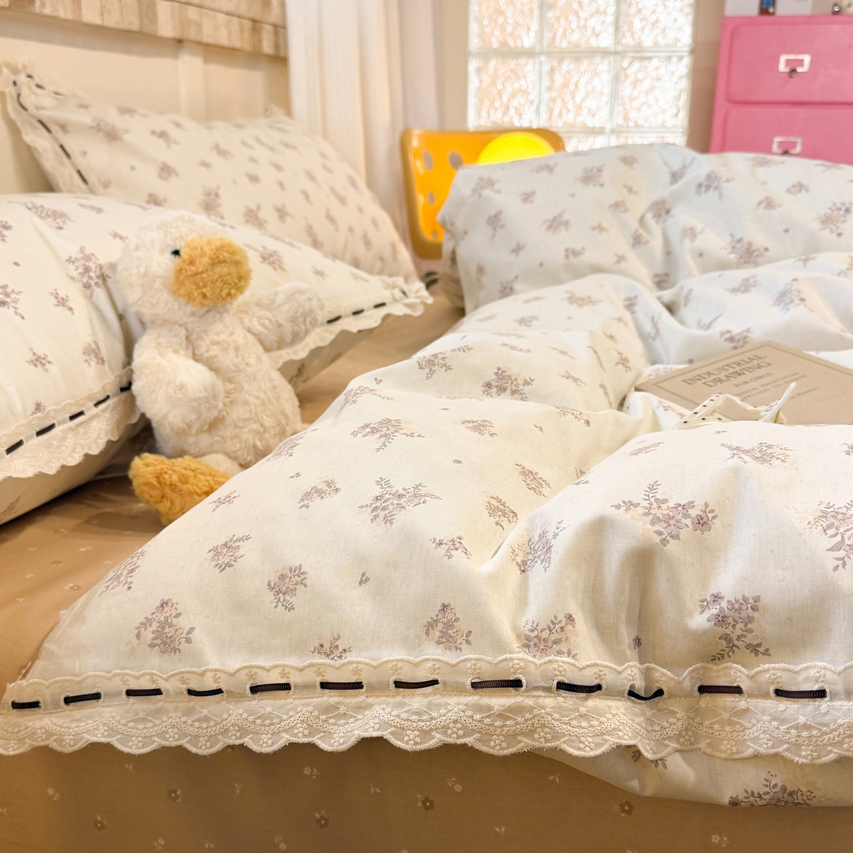 91家纺网 家纺一手货源 找家纺 欣宜家纺 2026新款全棉纯棉法式小清新复古碎花四件套 夜茉莉