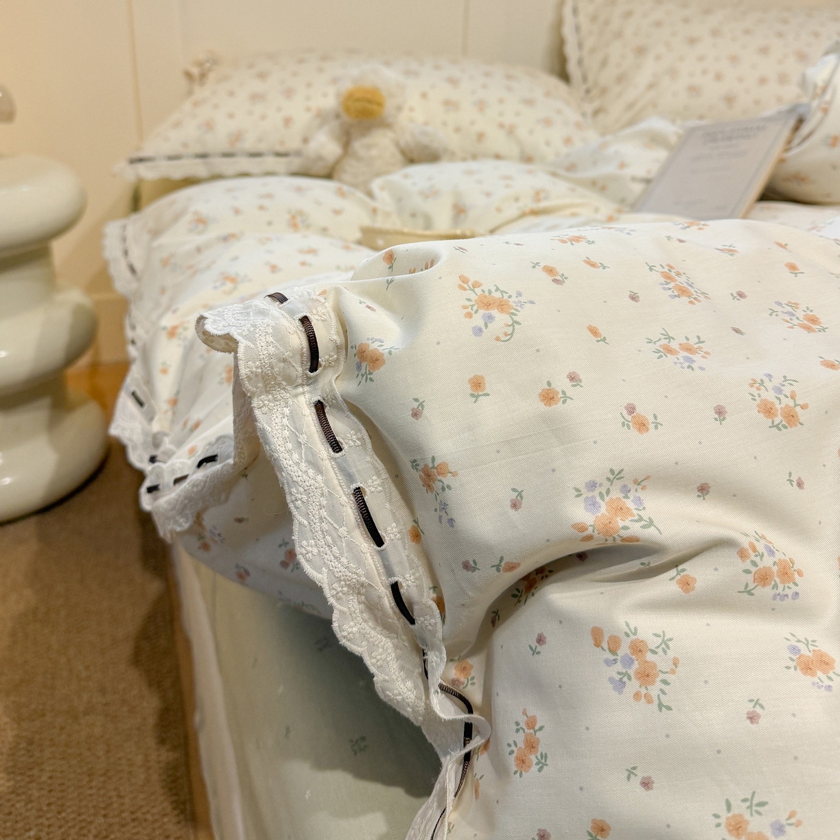 91家纺网 家纺一手货源 找家纺 欣宜家纺 2026新款全棉纯棉法式小清新复古碎花四件套 芙兰