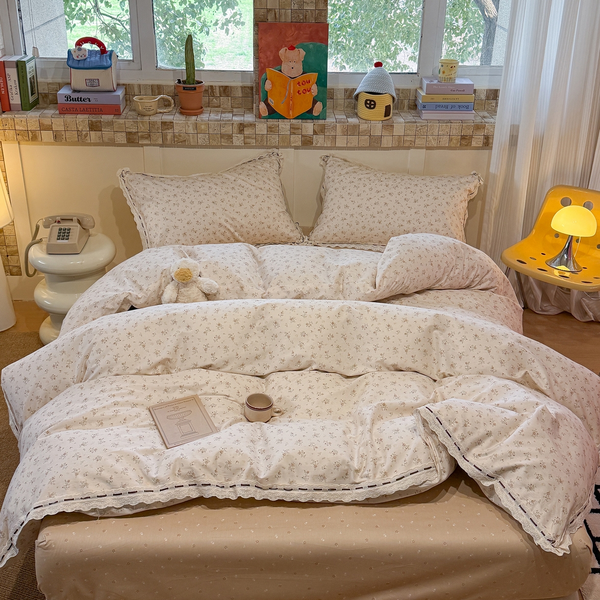 欣宜家纺 2026新款全棉纯棉法式小清新复古碎花四件套 温婉