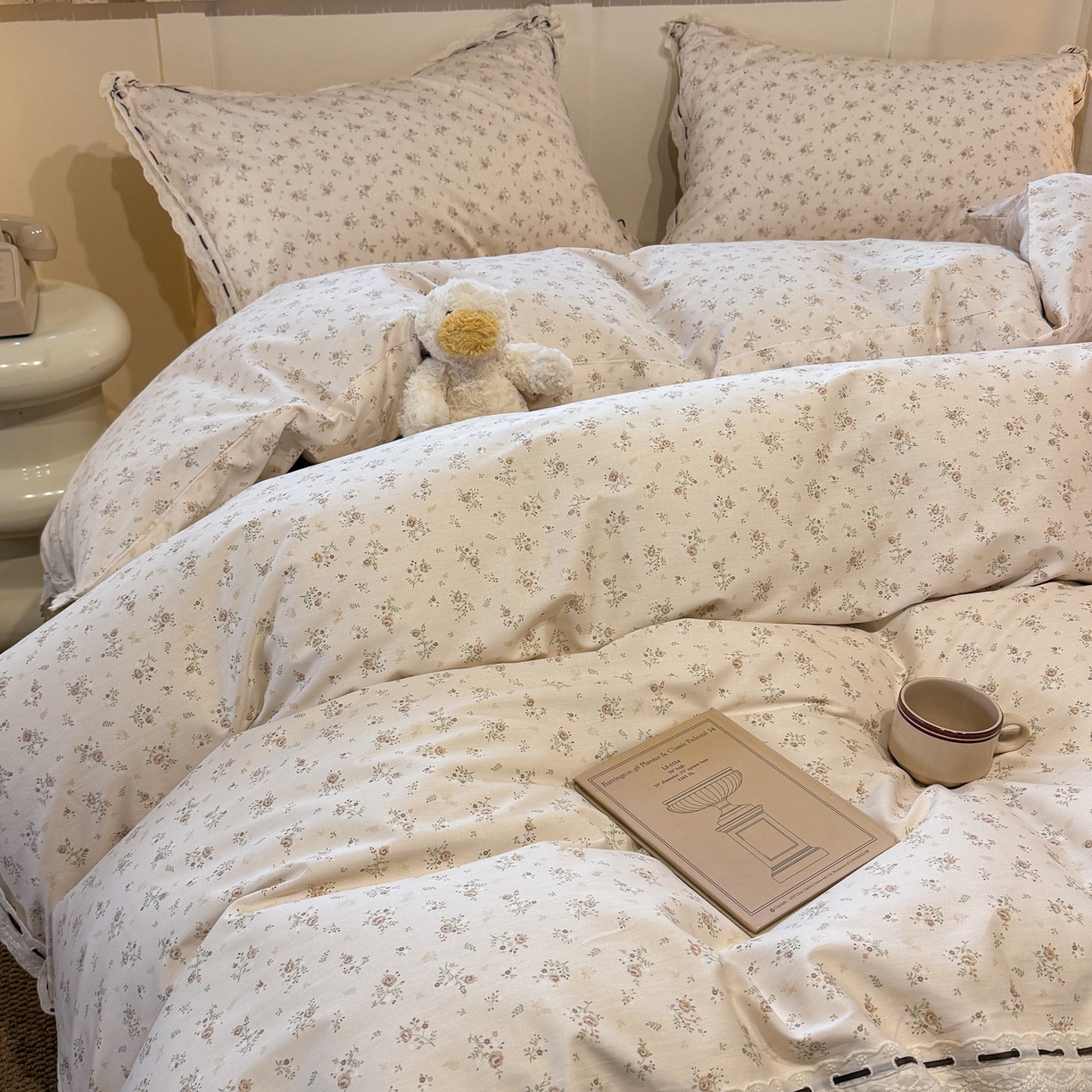 91家纺网 家纺一手货源 找家纺 欣宜家纺 2026新款全棉纯棉法式小清新复古碎花四件套 温婉