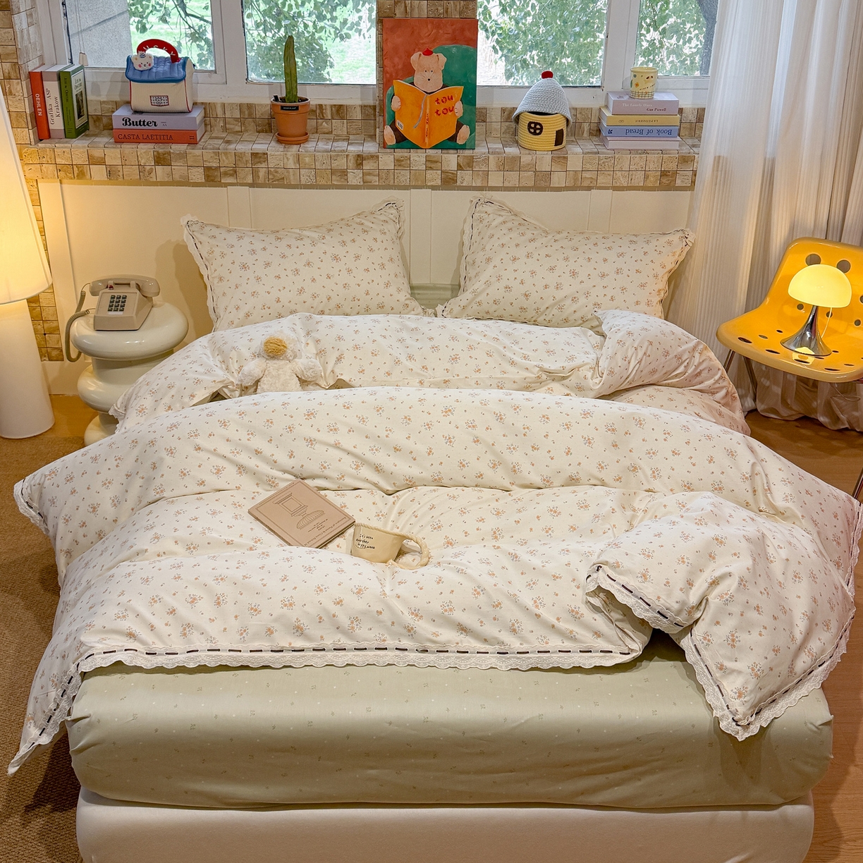 欣宜家纺 2026新款全棉纯棉法式小清新复古碎花四件套 芙兰