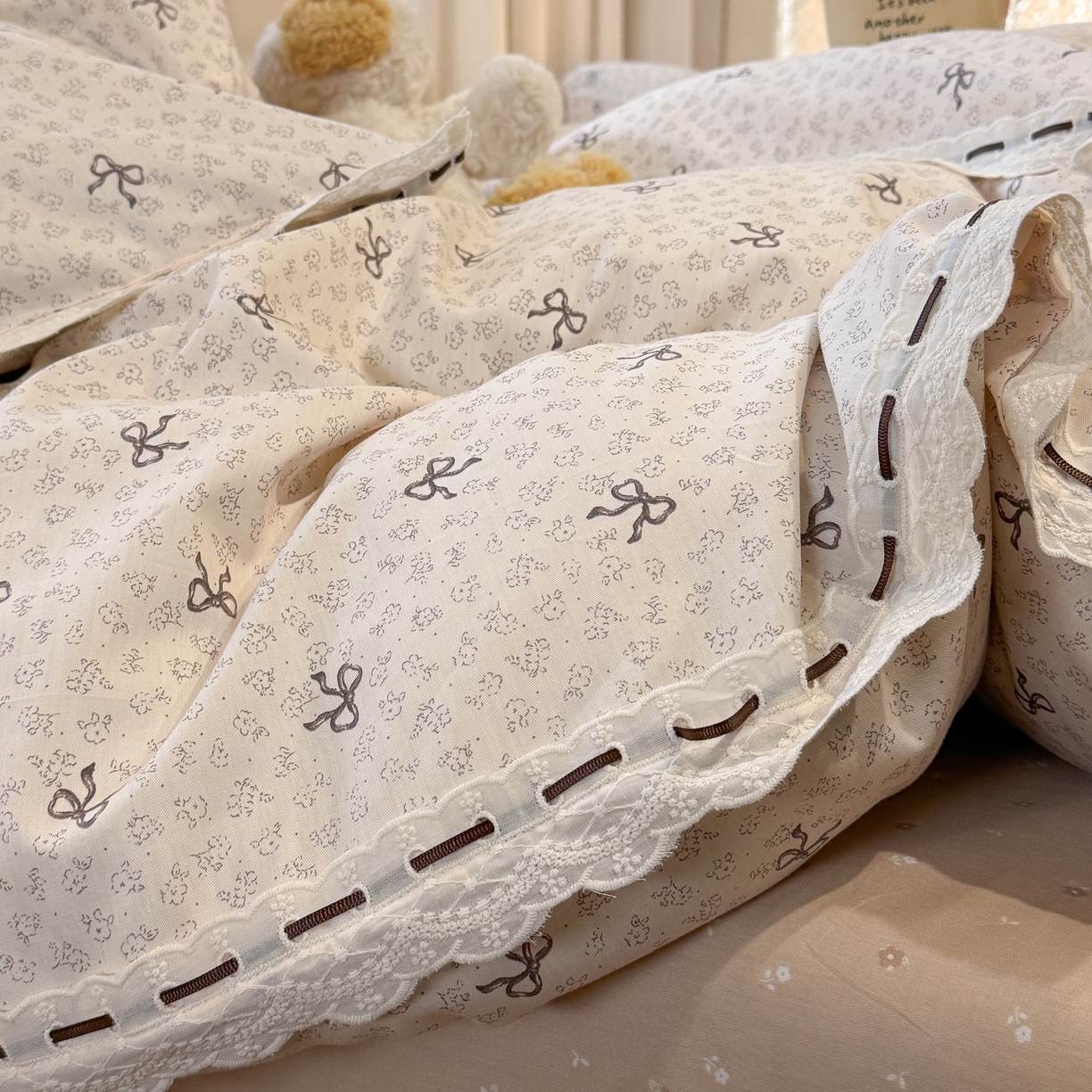 91家纺网 家纺一手货源 找家纺 欣宜家纺 2026新款全棉纯棉法式小清新复古碎花四件套 黛西