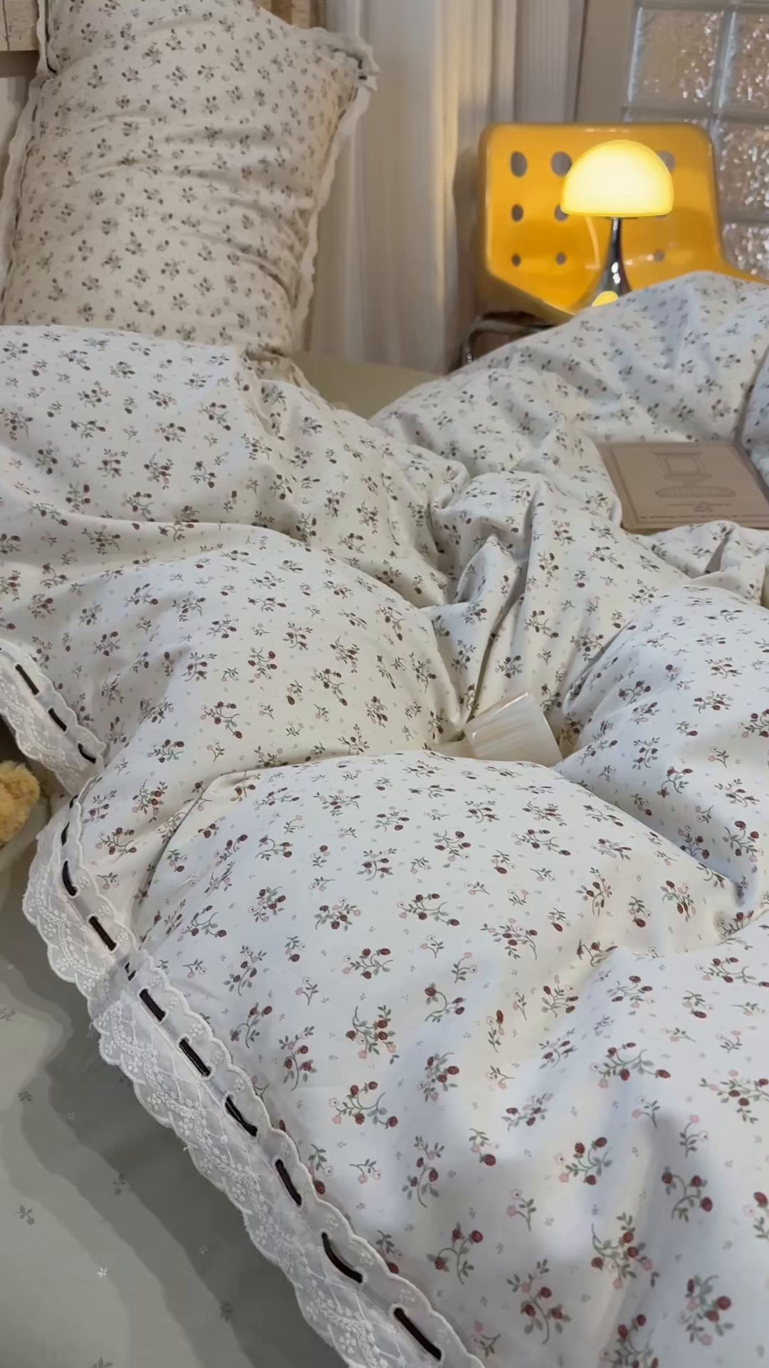 91家纺网 家纺一手货源 找家纺 欣宜家纺 2026新款全棉纯棉法式小清新复古碎花四件套 粉枝蔓