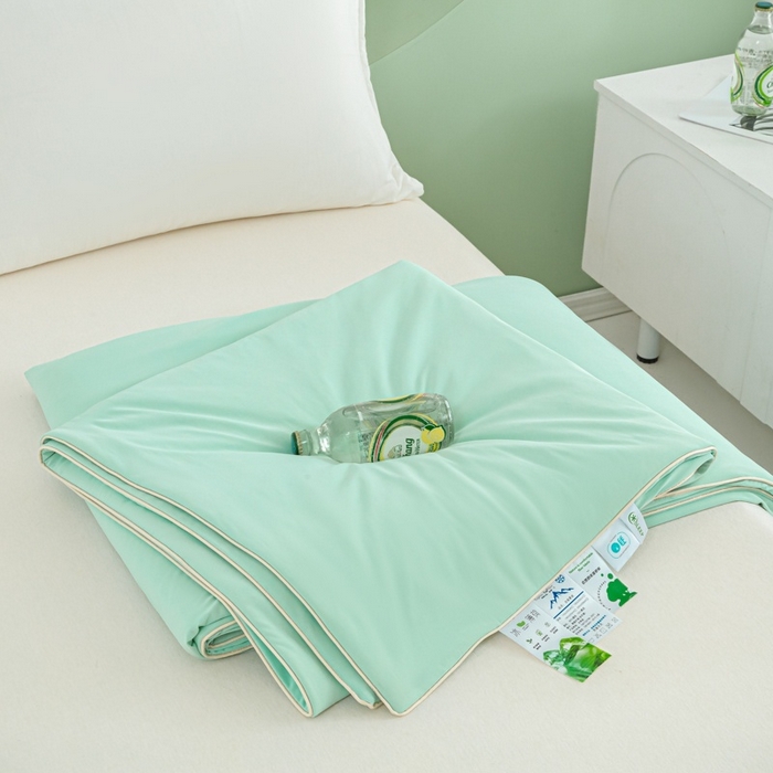 91家纺网 家纺一手货源 找家纺 爱彼家纺 2026春夏新款冰吸薄荷夏被A类氨纶凉感夏被防蚊冰薄荷夏被夏凉被空调被-系列三 薄荷绿