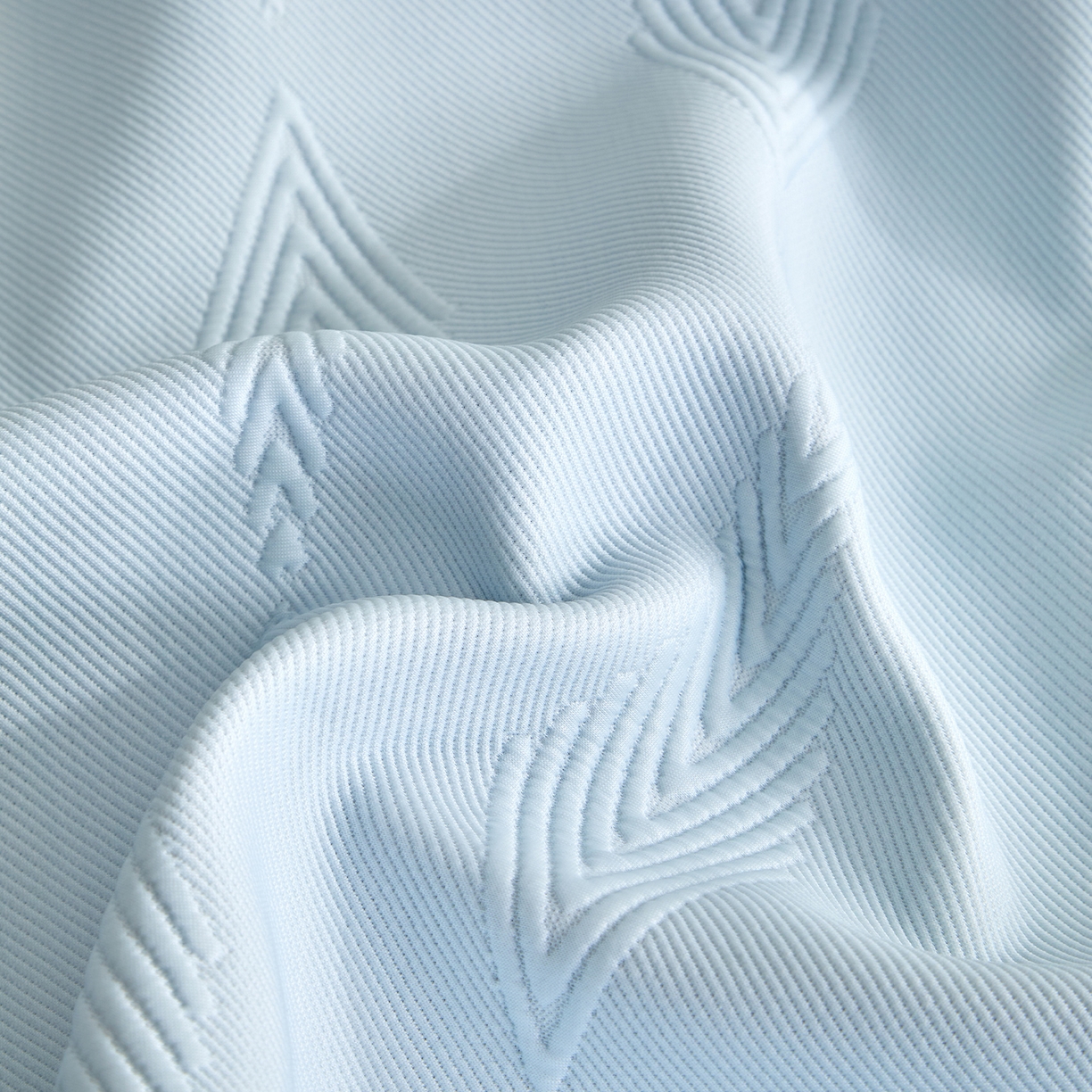 91家纺网 家纺一手货源 找家纺 航途席业 2026新款A类凉感豆豆床裙款凉席三件套-系列六 蓝纱叶羽