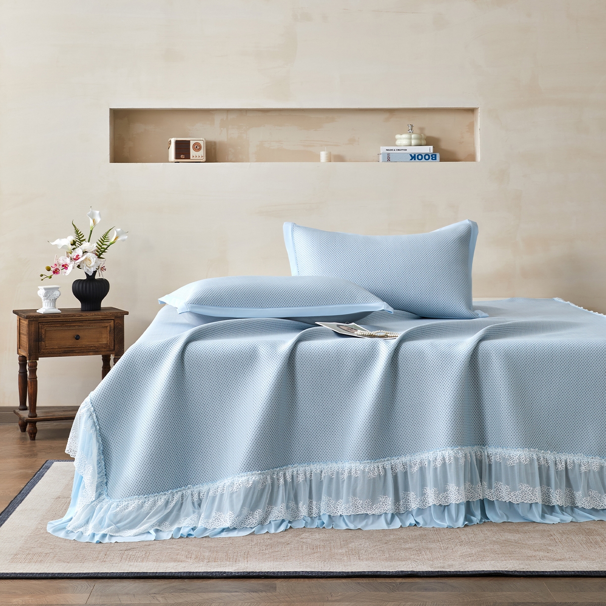 91家纺网 家纺一手货源 找家纺 （总）航途席业 2026新款山河清风冰藤席三明治款