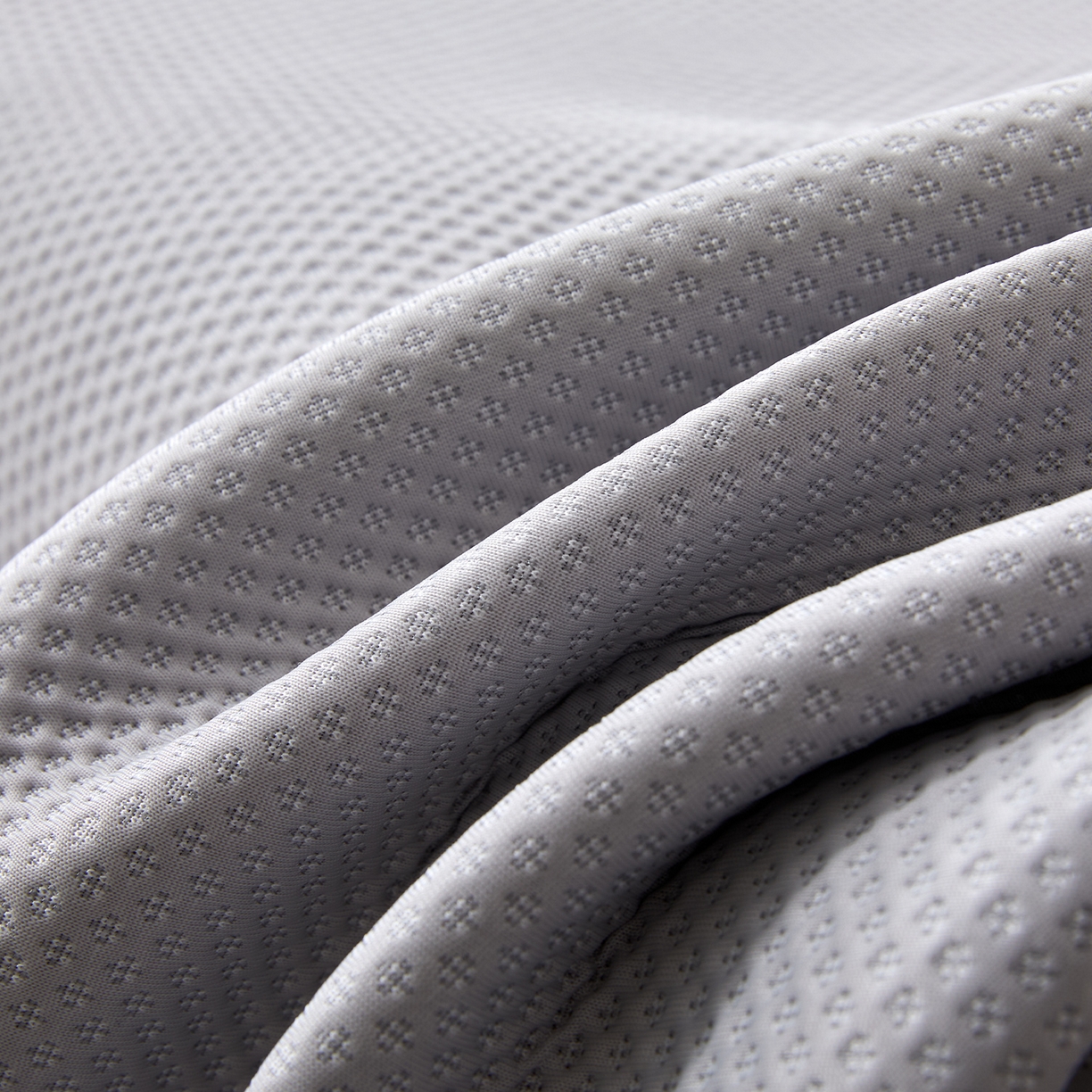 91家纺网 家纺一手货源 找家纺 航途席业 2026新款A类凉感豆豆床裙款凉席三件套-系列四 雾灰星絮