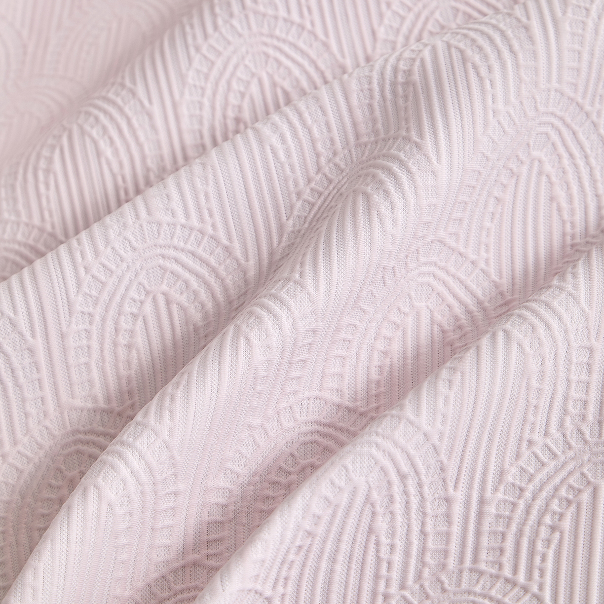 91家纺网 家纺一手货源 找家纺 航途席业 2026新款A类凉感豆豆床裙款凉席三件套-系列三 浅粉浪影