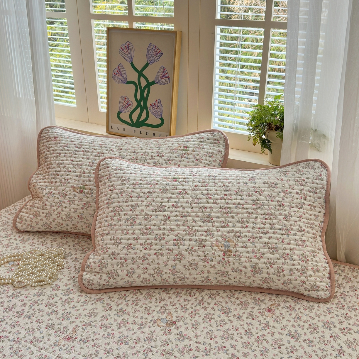 91家纺网 家纺一手货源 找家纺 老帅的工厂店 2026新款三角针泡芙夏被夏被夏凉被空调被床盖四件套 花野兔语