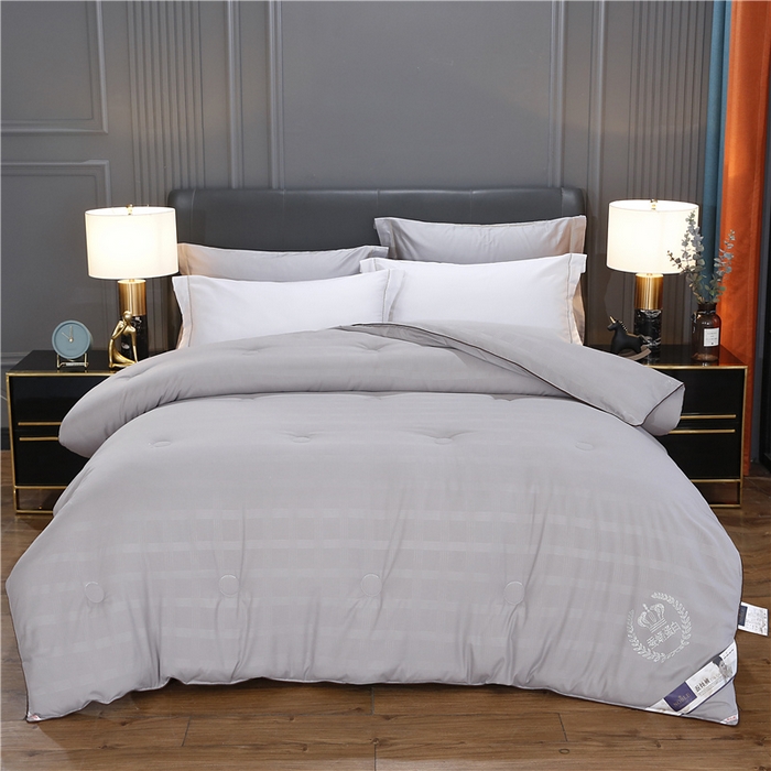 91家纺网 家纺一手货源 找家纺 前程家纺2025被夏被春秋被冬被芯双胎被二合一拉链款子母被绅士灰