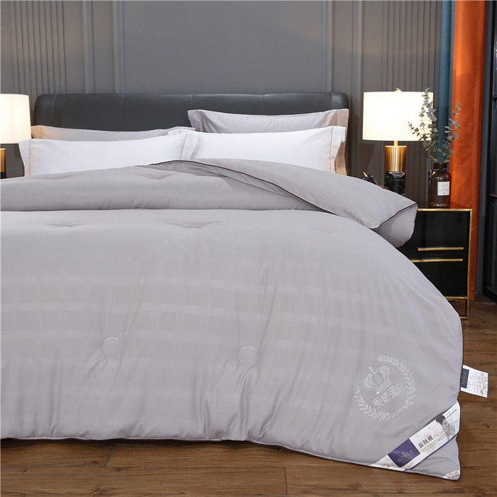 91家纺网 家纺一手货源 找家纺 前程家纺2025被夏被春秋被冬被芯双胎被二合一拉链款子母被绅士灰