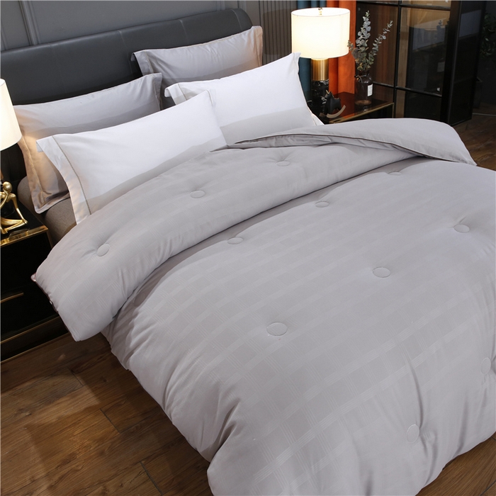 91家纺网 家纺一手货源 找家纺 前程家纺2025被夏被春秋被冬被芯双胎被二合一拉链款子母被绅士灰