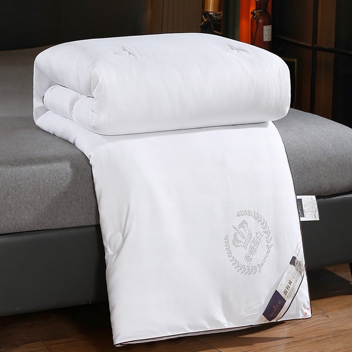 91家纺网 家纺一手货源 找家纺 前程家纺2025被夏被春秋被冬被芯双胎被二合一拉链款子母被月光白