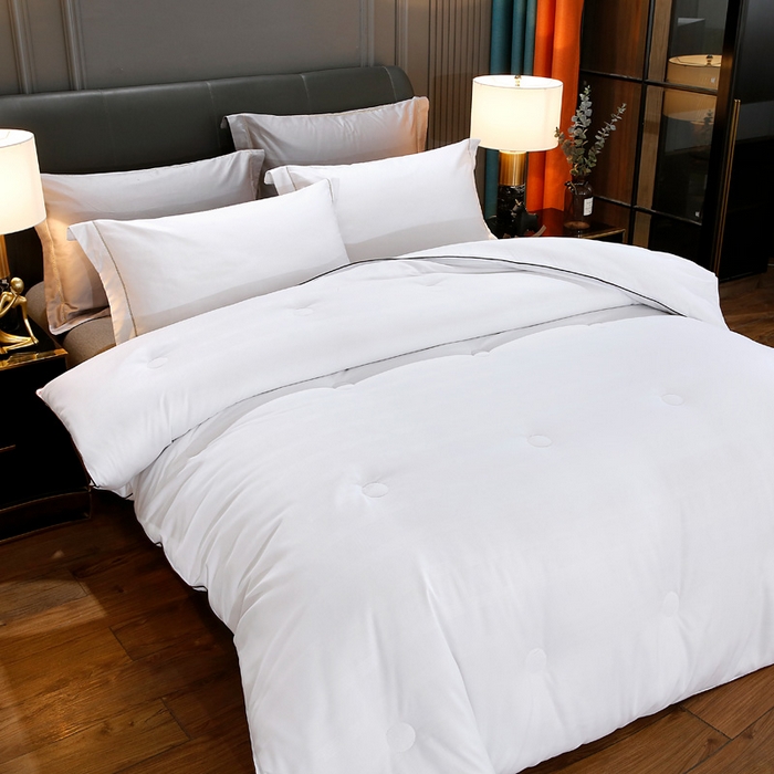 91家纺网 家纺一手货源 找家纺 前程家纺2025被夏被春秋被冬被芯双胎被二合一拉链款子母被月光白