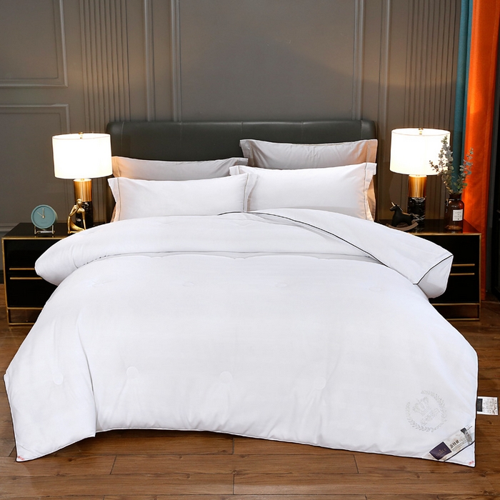 91家纺网 家纺一手货源 找家纺 前程家纺2025被夏被春秋被冬被芯双胎被二合一拉链款子母被月光白