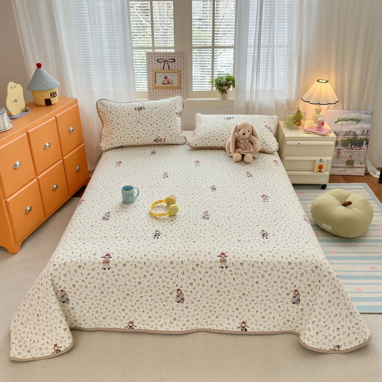 91家纺网 家纺一手货源 找家纺 老帅的工厂店 2026新款三角针泡芙夏被夏被夏凉被空调被床盖四件套 小红帽