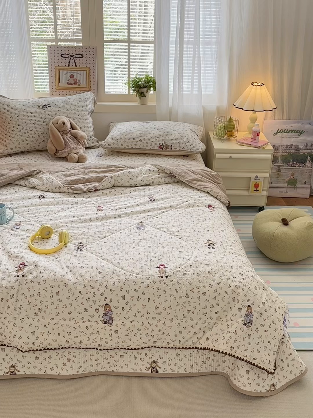 91家纺网 家纺一手货源 找家纺 老帅的工厂店 2026新款三角针泡芙夏被夏被夏凉被空调被床盖四件套 小红帽