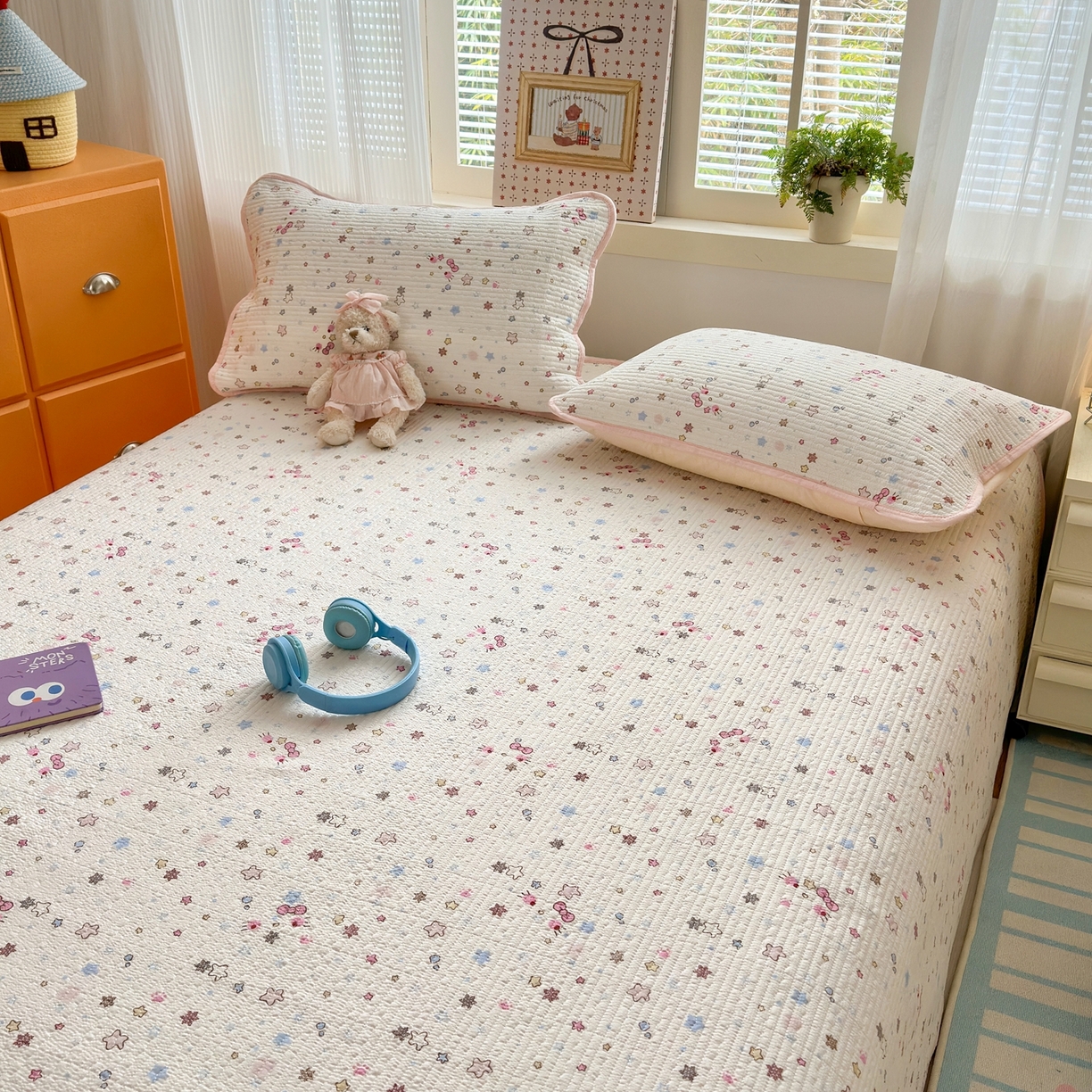 91家纺网 家纺一手货源 找家纺 老帅的工厂店 2026新款三角针泡芙夏被夏被夏凉被空调被床盖四件套 雪星织