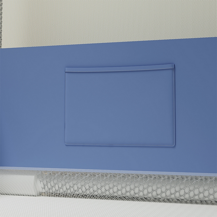 91家纺网 家纺一手货源 找家纺 壹和 2026新款坐床蚊帐外穿杆全底-有收纳袋-防摔蚊帐-自连接烤漆支架 蓝-字母