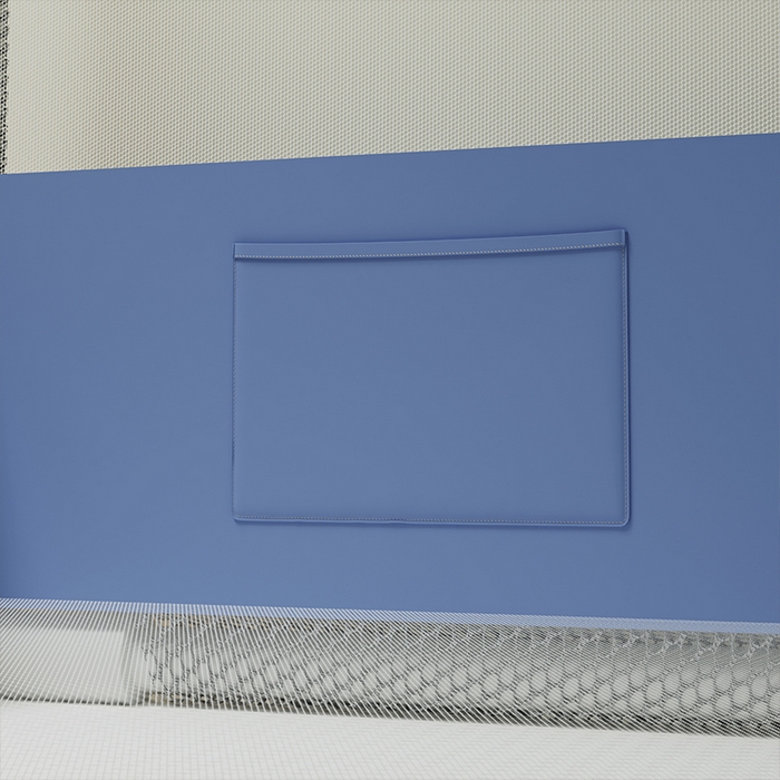 91家纺网 家纺一手货源 找家纺 壹和 2026新款坐床蚊帐外穿杆全底-有收纳袋-防摔蚊帐-自连接烤漆支架 蓝色-帕恰狗