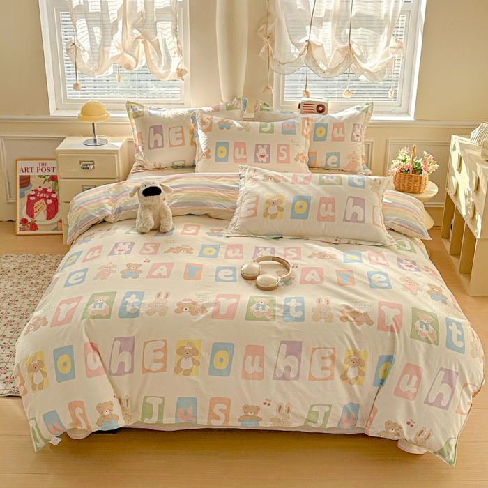 91家纺网 家纺一手货源 找家纺 鸿琪家纺 2025新款全棉12868四件套多规格纯棉四件套