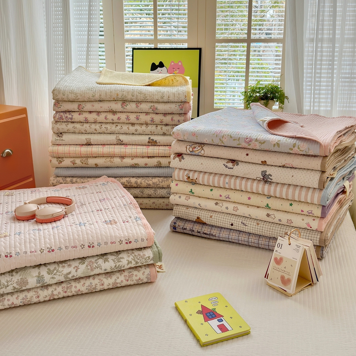 老帅的工厂店 2026新款三角针泡芙夏被床盖四件套 组合图仅做展示不可下单