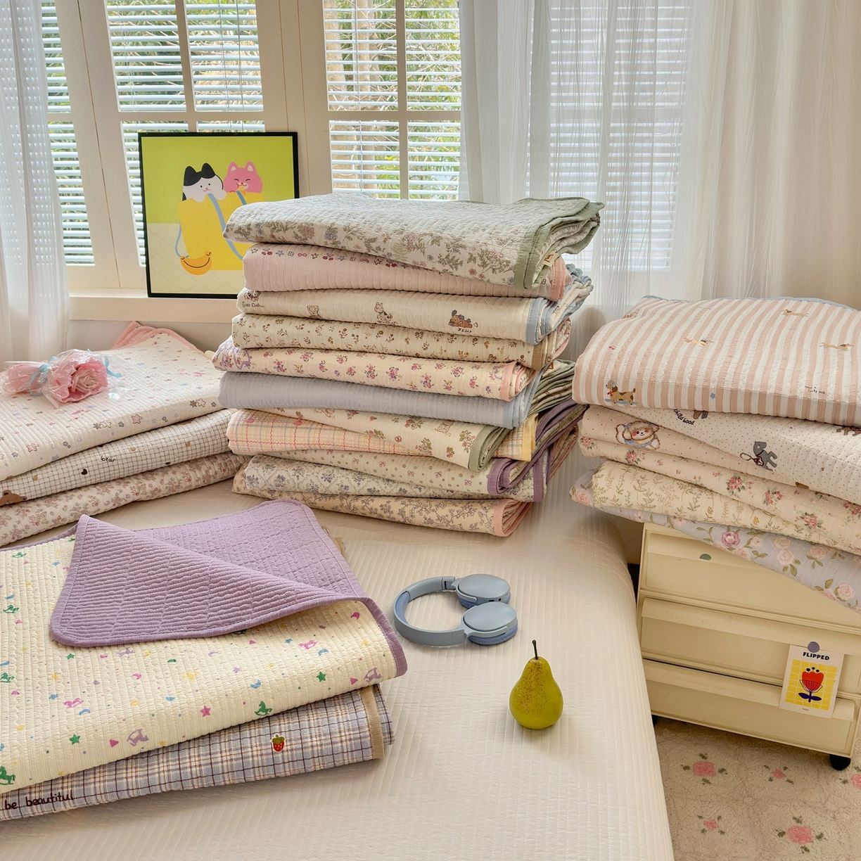 91家纺网 家纺一手货源 找家纺 老帅的工厂店 2026新款三角针泡芙夏被床盖四件套 组合图仅做展示不可下单