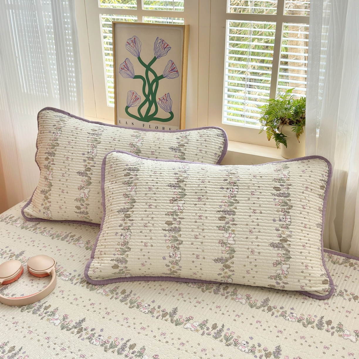 91家纺网 家纺一手货源 找家纺 老帅的工厂店 2026新款三角针泡芙夏被床盖四件套 萌狗