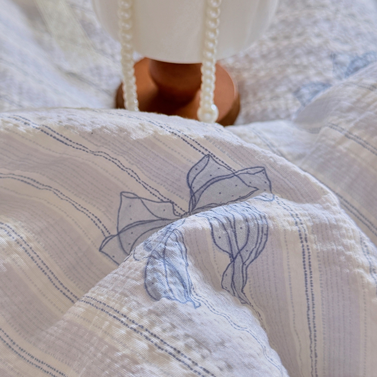 91家纺网 家纺一手货源 找家纺 亿品家纺 2026新款泡芙棉花边款夏被夏凉被空调被 赫本蓝