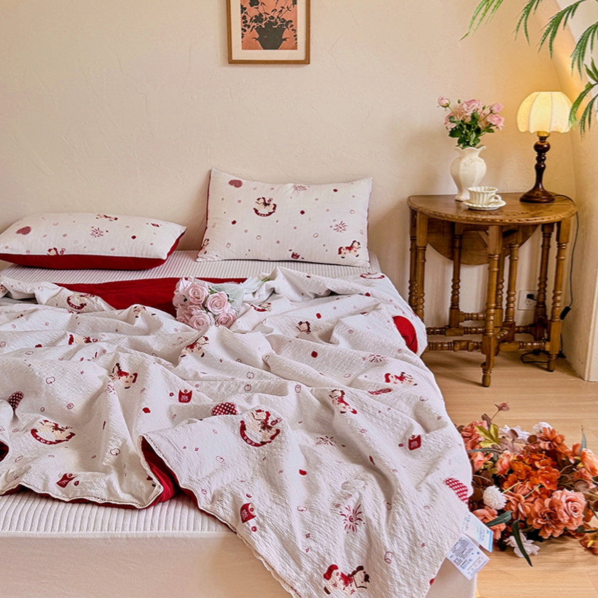 91家纺网 家纺一手货源 找家纺 亿品家纺 2026新款泡芙棉花边款夏被夏凉被空调被 马上有钱