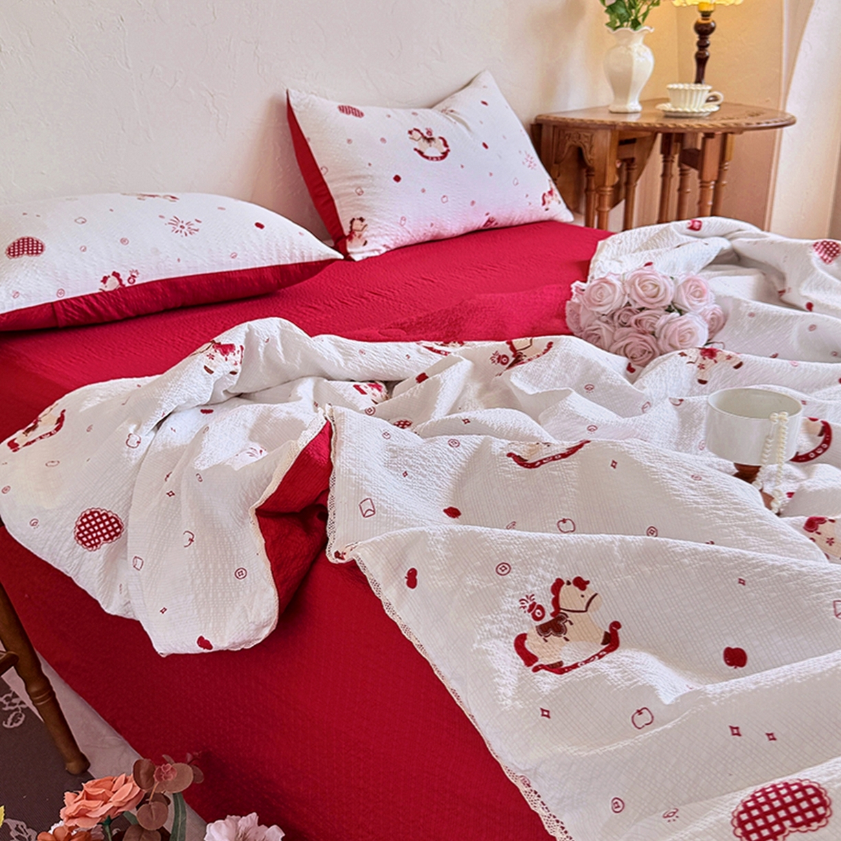 91家纺网 家纺一手货源 找家纺 亿品家纺 2026新款泡芙棉花边款夏被夏凉被空调被 马上有钱