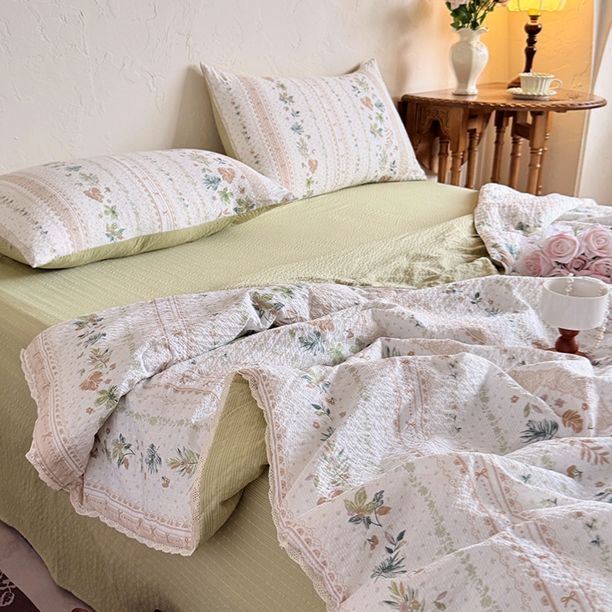 91家纺网 家纺一手货源 找家纺 亿品家纺 2026新款泡芙棉花边款夏被夏凉被空调被 时光