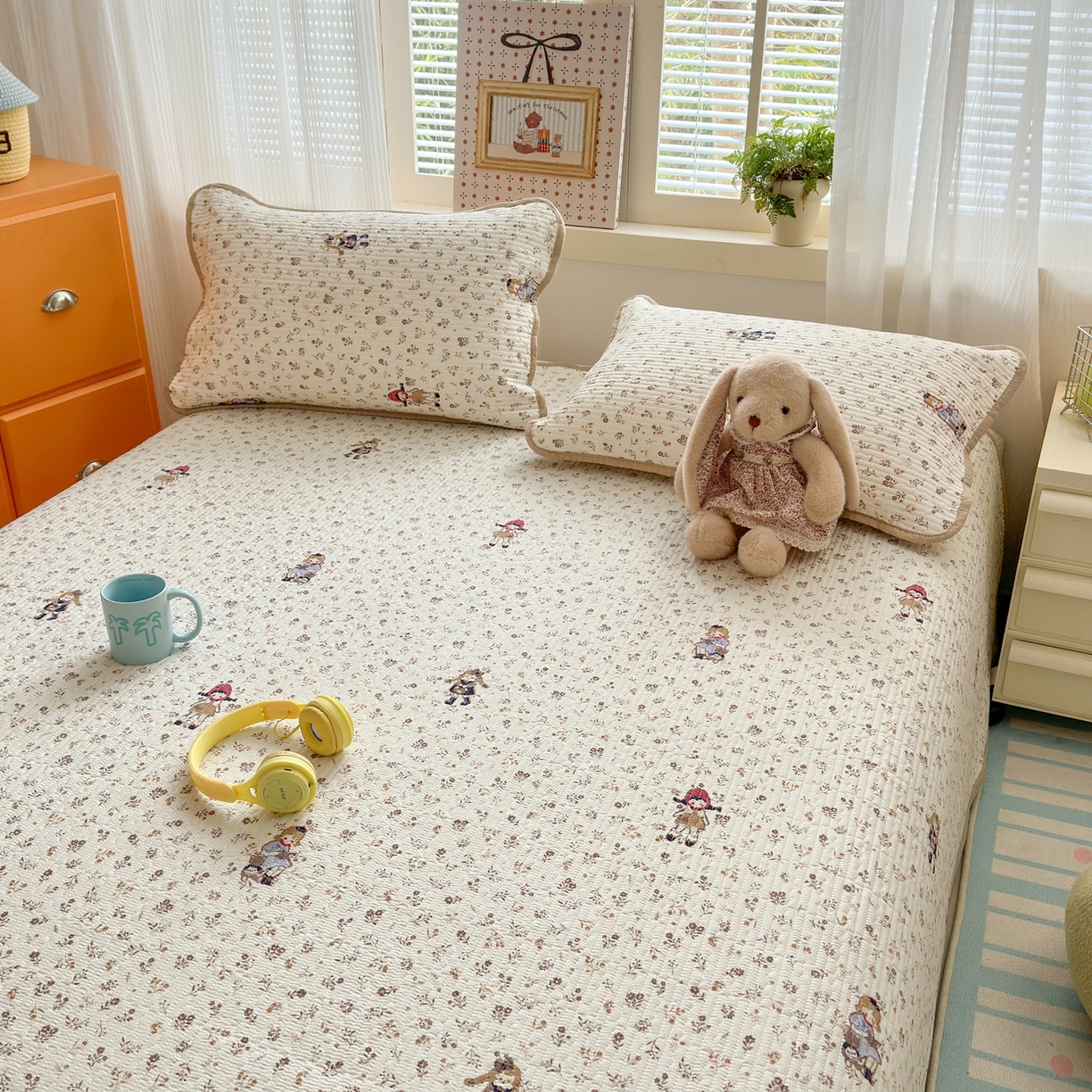 91家纺网 家纺一手货源 找家纺 老帅的工厂店 2026新款三角针泡芙夏被床盖四件套 小红帽