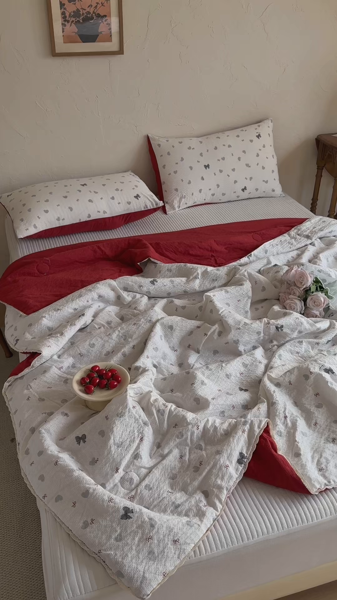 91家纺网 家纺一手货源 找家纺 亿品家纺 2026新款泡芙棉花边款夏被夏凉被空调被 心动